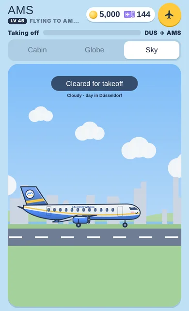 Flugzeug beim Start auf der Startbahn, Hinweis: Freigabe zum Start.